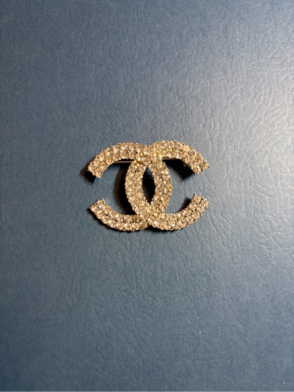 Crystal Double-C Logo Brooch in Gold
